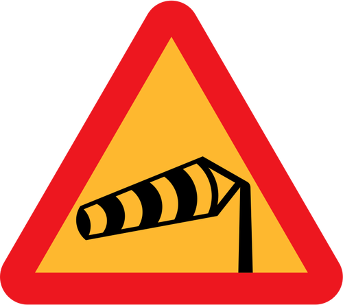 Бокового ветра вектор дорожный знак