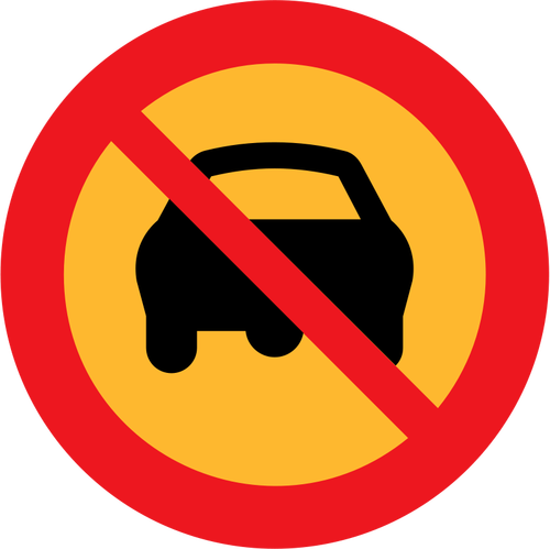 Los coches no vector de señal de tráfico