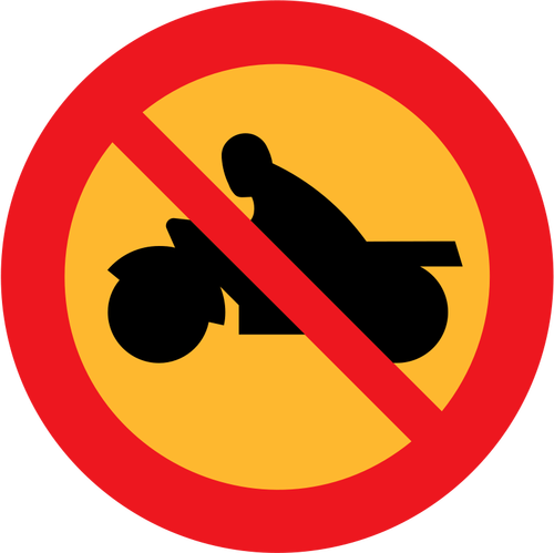 Nie ma motocykli wektor znak drogowy