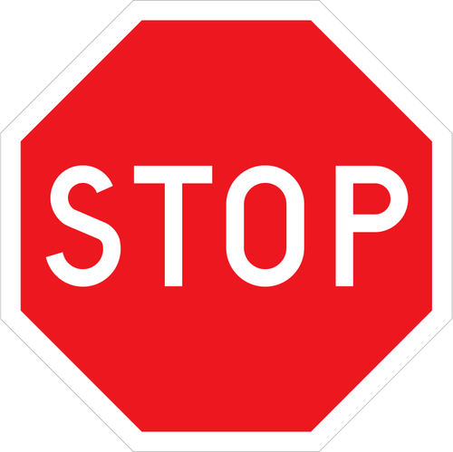 Stop vector road sign