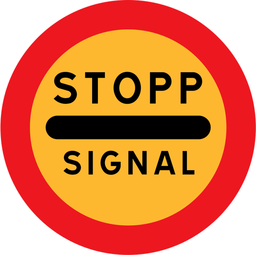 علامة الطريق المتجهة إشارة التوقف