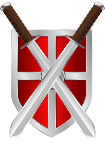 swords and shield vector image