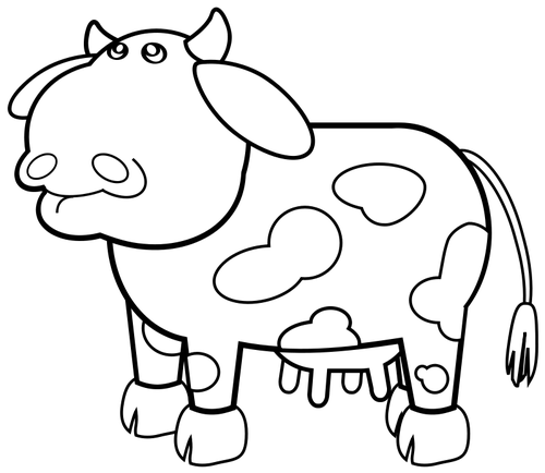 गाय कार्टून ड्राइंग वेक्टर छवि