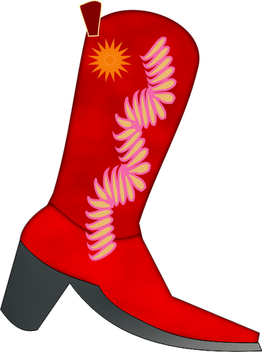 Image vectorielle rouge botte de cowboy