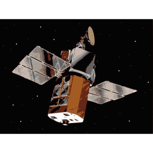 Satellite en illustration vectorielle espace