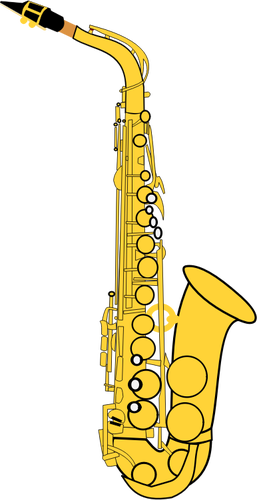 Emas saksofon vektor ilustrasi
