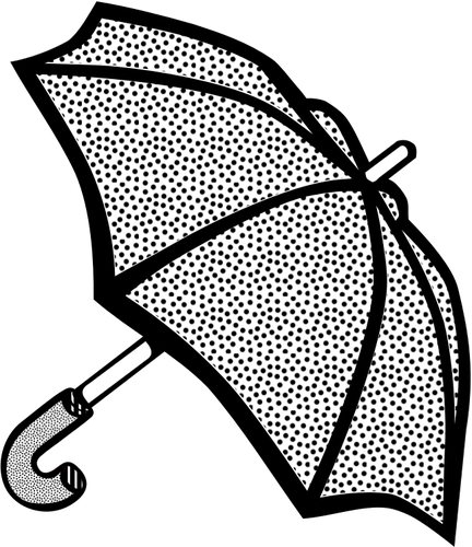Plină de coşuri umbrela linia arta vector imagine