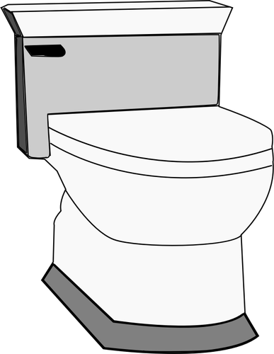 Vector drawing of toilet with flusher