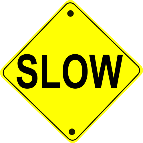 Estrada lenta sinal vector imagem
