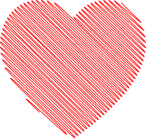 בתמונה וקטורית הלב משורבט