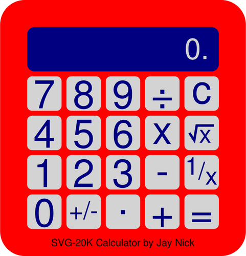 Röda och blå calculator vektorbild