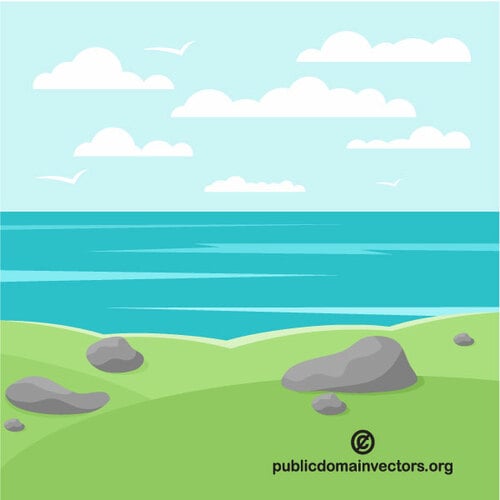 Mer paysage vector clipart