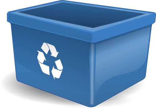 Vector drawing of blue box for depositing recycling items