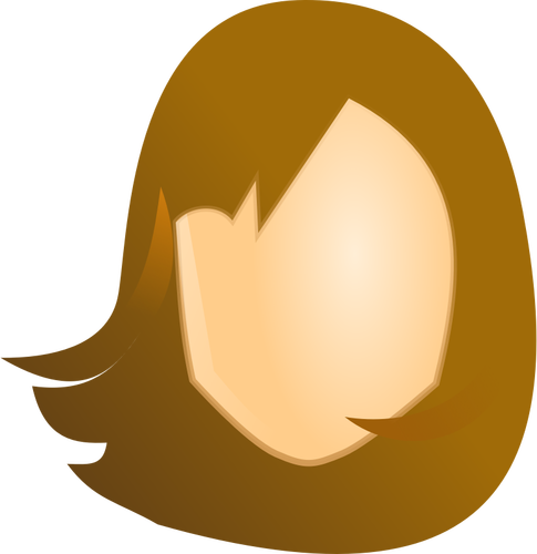 Grafis vektor perempuan kepala kosong dengan rambut cokelat