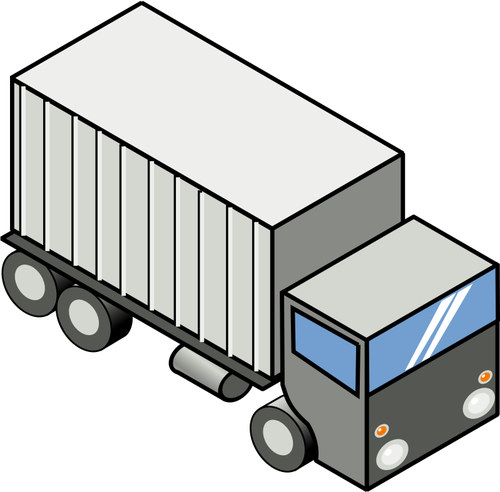 Image vectorielle du conteneur transportant des camions