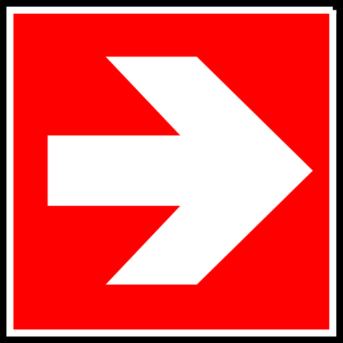 Imagem vetorial de rótulo de sinal certo de direção de saída