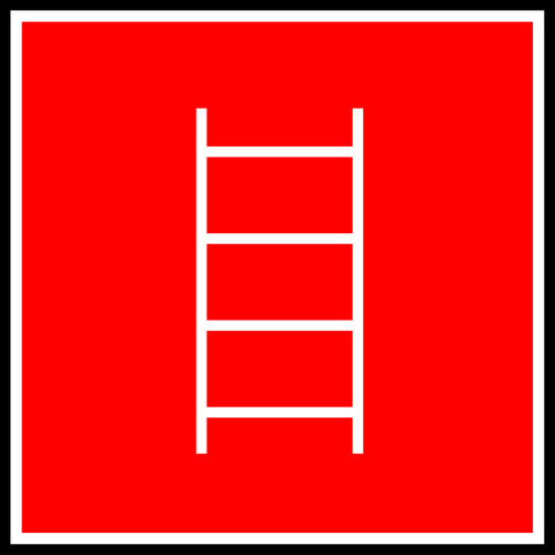 Vector afbeelding van noodsituaties ladder teken etiket