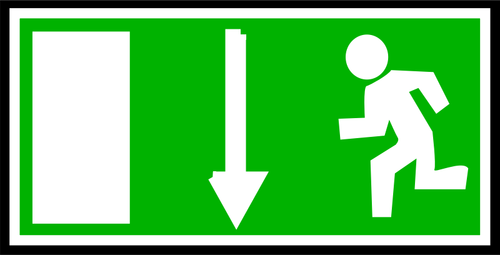 Sinal de saída retangular verde com imagem vetorial de fronteira