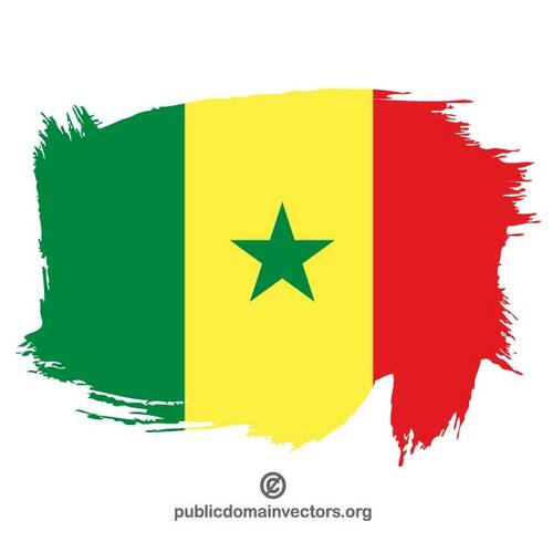 Målade flagga Senegal