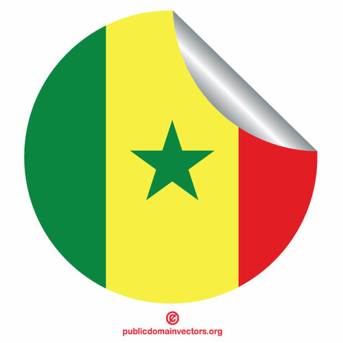 Senegal flagg peeling klistremerke