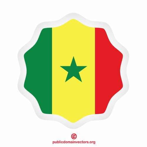 Senegal flagga Label