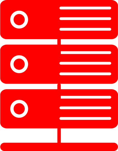 Server virtual merah vektor ilustrasi