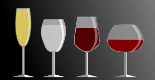 Grafica vettoriale di icone per quattro diversi cocktail
