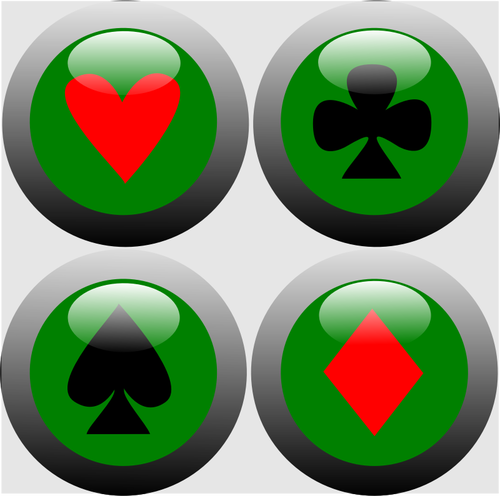 Immagine vettoriale dei pulsanti poker pronti web