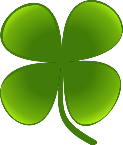 Zielony czterolistna koniczyna grafiki wektorowej