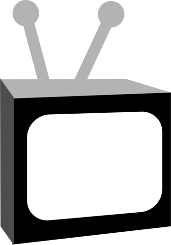 Векторное изображение черно-белые ретро Телевизор