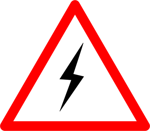 בתמונה וקטורית של תווית סימן סכנה חשמל