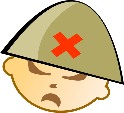Vektorové ilustrace vojáka s přilbou