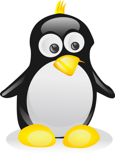 Linux mascotte profilo vettoriale immagine a colori