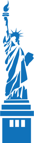 Статуя свободы синий силуэт векторное изображение