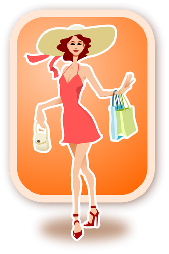 Shopping woman vector image