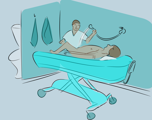 La doccia illustrazione vettoriale paziente
