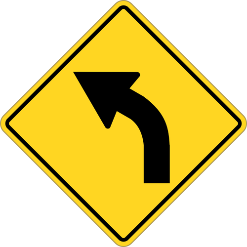 Sväng vänster trafik kör vektorbild