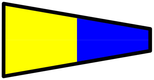 Žluté a modré signální vlajka