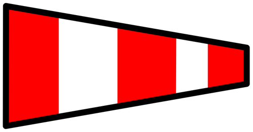 빨간색과 흰색 항해 깃발
