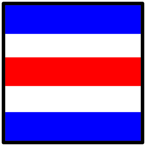 Signaal vlag in drie kleuren