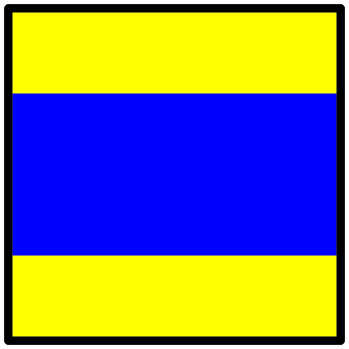 Gelbe und blaue Flagge