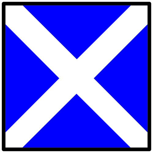 Simbolo nautico blu e bianco