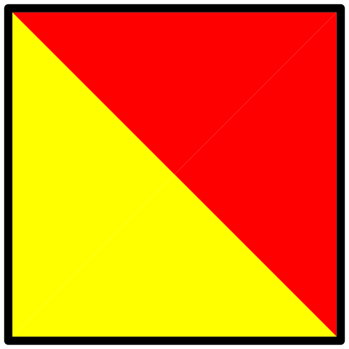 Drapeau naval jaune et rouge