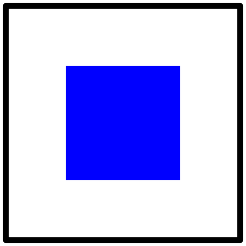 أبيض وأزرق مربعة علم