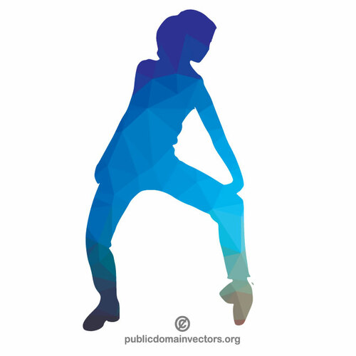 Danza mossa blu silhouette