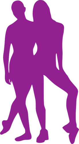 紫色のカップル ダンス