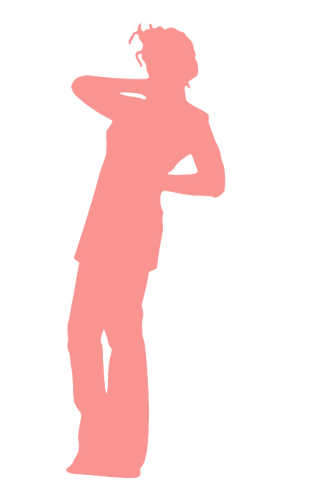 Gadis berambut keriting merah muda