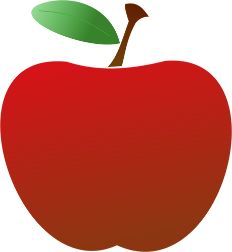 2D red apple vector drawing