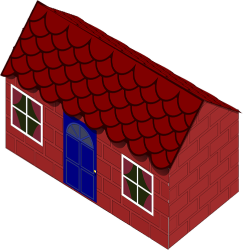レンガで作成した赤い家のベクトル画像