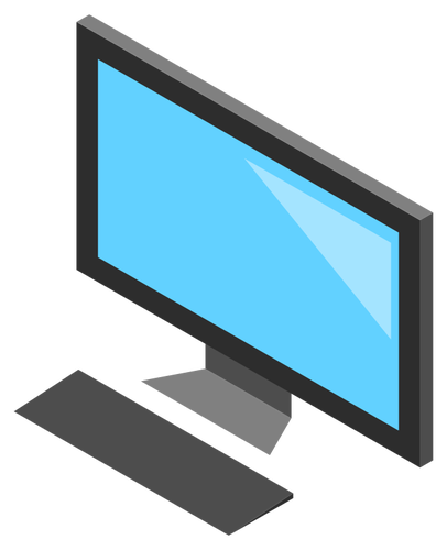桌面 PC 图标与监视器矢量图像